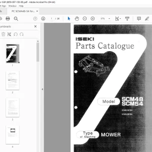 Iseki SCM48 SCM54 Mower Parts Manual (8659-097-100-00) PDF