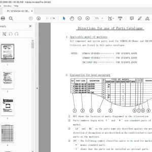 Iseki SCMA54,60 Mower & SBC1300Ｆ Parts Manual - PDF DOWNLOAD