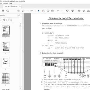 Iseki SF200M SF230M Tractor Parts Manual - PDF DOWNLOAD