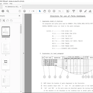 Iseki SMM54-FE4, F23E4, ME4, M17E4, M17HE4, M23E4 M23HE4 Mower Parts Manual PDF