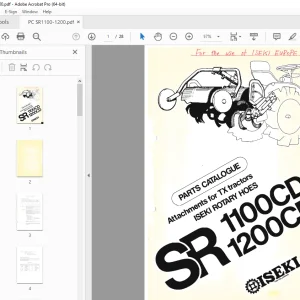 Iseki SR1100CD SR1200CD Tractor Parts Manual - PDF DOWNLOAD