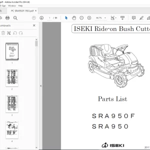 Iseki SRA950F SRA950 Ride-on Bush Cutter Parts Manual PDF