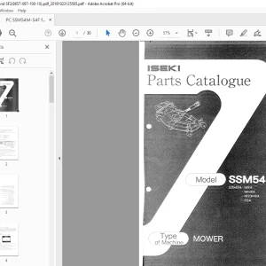 Iseki SSM54 Mower Parts Manual - PDF DOWNLOAD