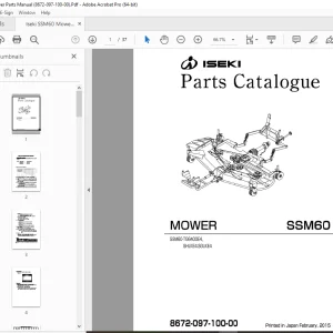 Iseki SSM60 Mower Parts Manual (8672-097-100-00) - PDF DOWNLOAD