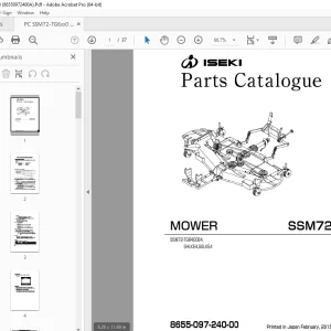 Iseki SSM72 Mower Parts Manual - PDF DOWNLOAD