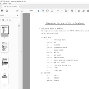 Iseki TG5330,5390 Tractors Parts Manual (1746-097-100-30) - PDF DOWNLOAD
