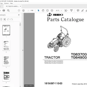 Iseki TG6370G TG6490G Tractor Parts Manual (1815-097-110-00) PDF