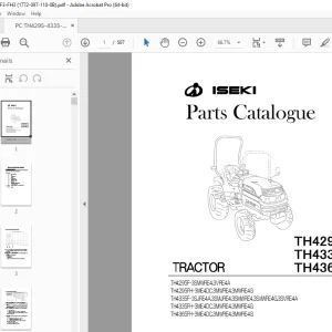 Iseki TH4295(3) TH4335(3) TH4365(3) Tractor Parts Manual - PDF DOWNLOAD