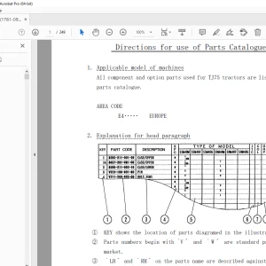 Iseki TJ75 Tractor Parts Manual  (1781-097-100-00) - PDF DOWNLOAD