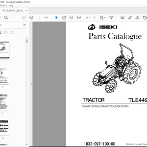 Iseki TLE4490E4 Tractor Parts Manual 1833-097-100-00 - PDF DOWNLOAD