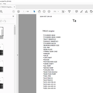 Iseki TM223 Engine Parts Manual 6004-097-240-0A - PDF DOWNLOAD