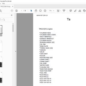 Iseki TM223(H) Engine Parts Manual 6004-097-200-10 - PDF DOWNLOAD