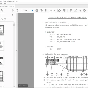 Iseki TM3160 Tractor Parts Manual 1738-097-100-10 - PDF DOWNLOAD