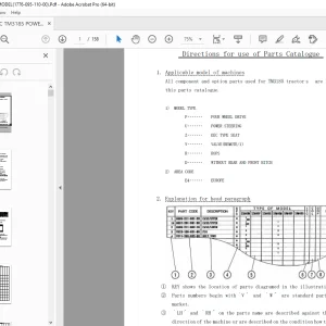 Iseki TM3185 Tractor Parts Manual 1776-095-110-00 - PDF DOWNLOAD