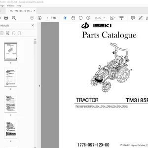 Iseki TM3185F3 Tractor Parts Manual 1776-097-120-00 PDF