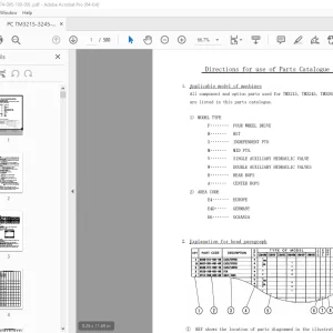 Iseki TM3215, TM3245, TM3265 Tractor Parts Manual 1774-095-100-00 PDF