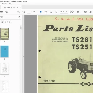 Iseki TS2810 TS2510 Tractor Parts Manual 1400-099-0090-0 - PDF DOWNLOAD