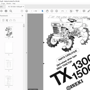 Iseki TX1300 TX1500 Tractor Parts Manual - PDF DOWNLOAD