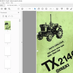 Iseki TX2140 Tractor 2 & 4 Wheel Drive Parts Manual - PDF DOWNLOAD