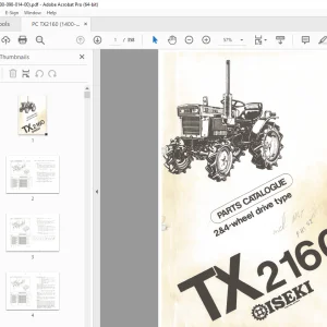 Iseki TX2160 Tractor 2&4 Wheel Drive Parts Manual - PDF DOWNLOAD