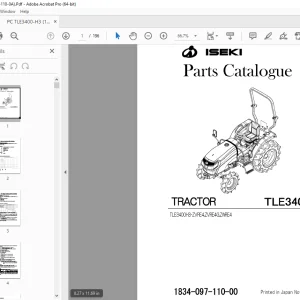 Iseki Tractor TLE3400H3 Parts Manual 1834-097-110-00 - PDF DOWNLOAD