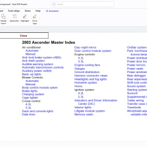 Isuzu 2003 Ascender Electrical Troubleshooting Wiring Diagram Manual - PDF