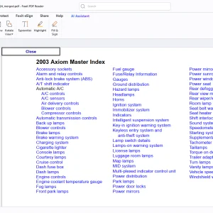 Isuzu 2003 Axiom Electrical Troubleshooting Wiring Diagram Manual - PDF