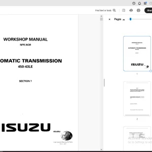 Isuzu 450-43LE NPR-NQR Automatic Transmission Workshop Manual - PDF DOWNLOAD