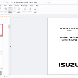 Isuzu N-Series Power Take Off (Oil Pump)Workshop Manual - PDF DOWNLOAD