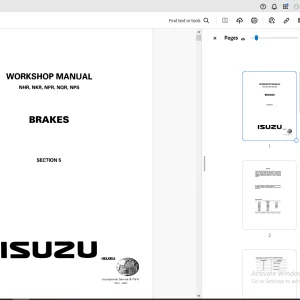 Isuzu NHR NKR NPR NQR NPS Brakes Workshop Manual LGBRK-WE-481 - PDF DOWNLOAD