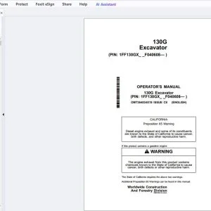 John Deere 130G Excavator Operator's Manual OMT364034X19 - PDF DOWNLOAD