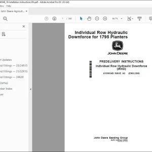 John Deere 1795 Planters Installation Instructions Manual A109654B - PDF DOWNLOAD