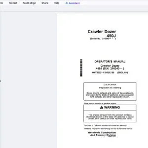 John Deere 450J Crawler Dozer Operator's Manual OMT302214 - PDF DOWNLOAD
