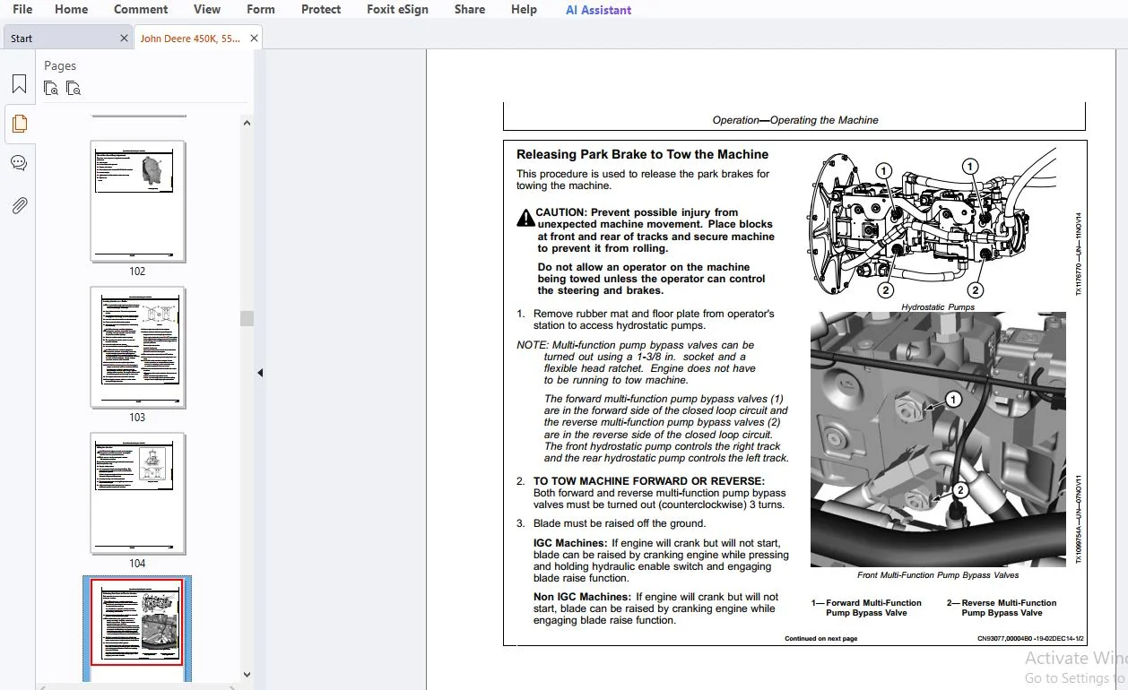 John Deere 450K 550K 650K Crawler Dozer Operation Manual PDF - Image 4
