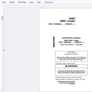 John Deere 644K 4WD Loader Operator's Manual OMT317763 - PDF DOWNLOAD