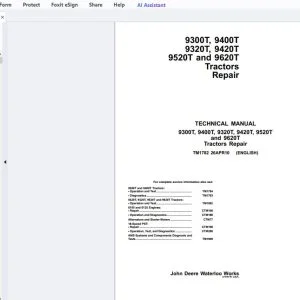 John Deere 9300T, 9400T, 9320T, 9420T, 9520T & 9620T Tractors Repair Technical Manual TM1782 - PDF DOWNLOAD
