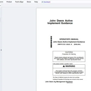 John Deere Active Implement Guidance Operator's Manual OMPFP15761 - PDF DOWNLOAD