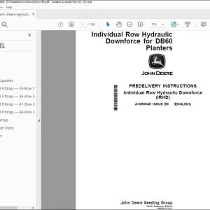 John Deere DB60 Planters Installation Instructions Manual A109654D - PDF DOWNLOAD