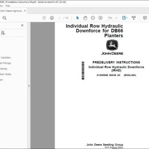 John Deere DB66 Planters Installation Instructions Manual PDF