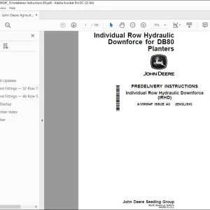 John Deere DB80 Planters Installation Instructions Manual  PDF