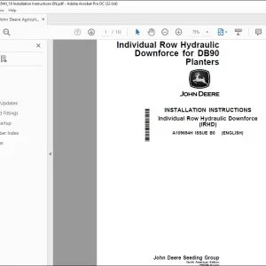 John Deere DB90 Planters Installation Instructions Manual A109654H-PDF DOWNLOAD 
