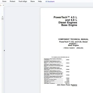 John Deere Powertech 4.5L & 6.8L Diesel Engine Component Technical Manual CTM104 - PDF DOWNLOAD