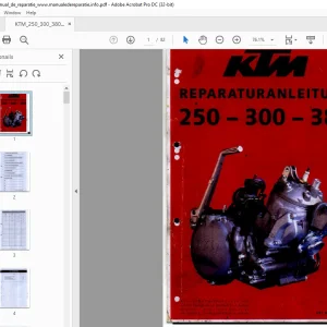 KTM 250-300-380 Reparaturanleitung  - PDF DOWNLOAD