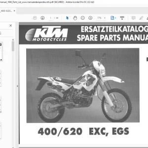 KTM '96 FAHRGESTELL CHASSIS LC4 400620 EXC, EGS Part Manual  - PDF DOWNLOAD