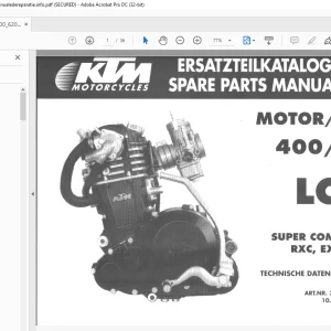 KTM '96 FAHRGESTELL CHASSIS LC4 400/620 EXC, EGS Part Manual  - PDF DOWNLOAD