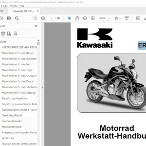 Kawasaki ER-6n Motorrad Werkstatt-Handbuch - PDF DOWNLOAD