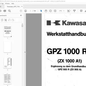 Kawasaki GPZ 1000 RX (ZX 1000 A1) Werkstatthandbuch PDF