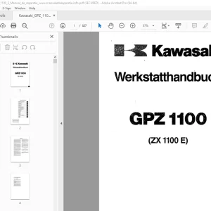 Kawasaki GPZ 1100 (ZX 1100 E) Werkstatthandbuch - PDF DOWNLOAD