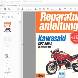Kawasaki GPZ 500 S ab Baujahr 1986 Reparaturanleitung PDF