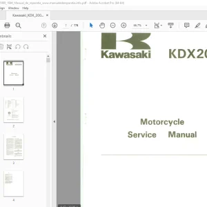 Kawasaki KDX200 Motorcycle Service Manual - PDF DOWNLOAD